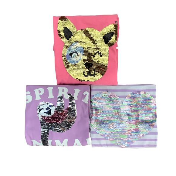 Gap Cat & Jack Wonder Nation Reversible Sequin T-Shirt Bundle Large - Picture 1 of 16